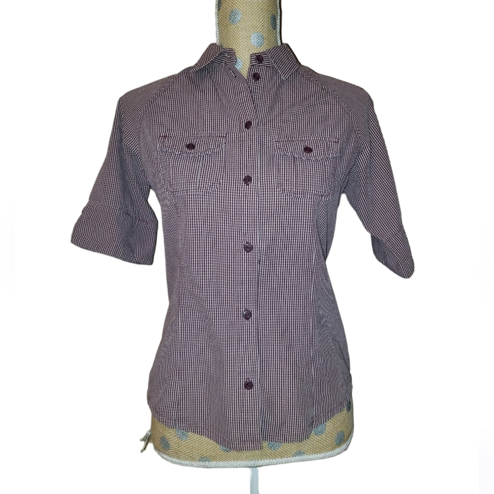 REI hiking shirt XS purple textured button up